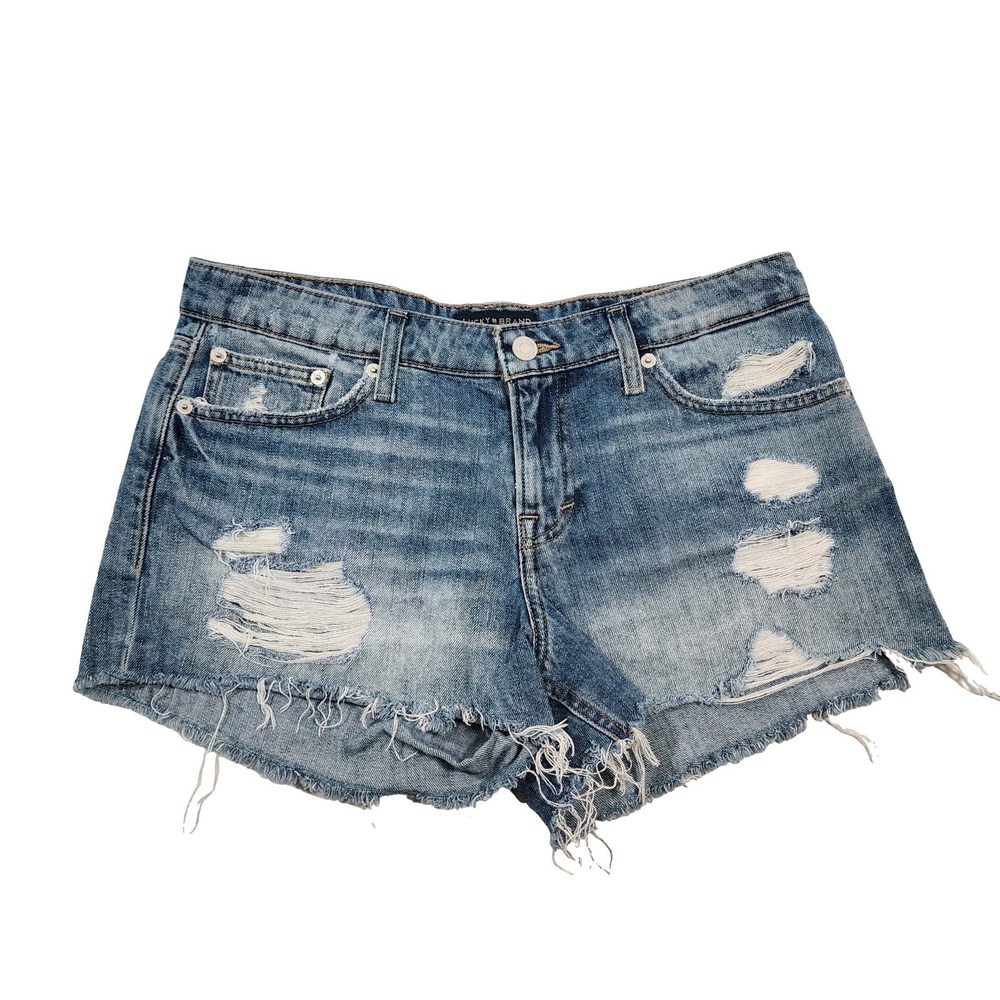Lucky Brand Shorts Womens 6 / 28 The Cut-Off Distressed Denim Indie Sleaze